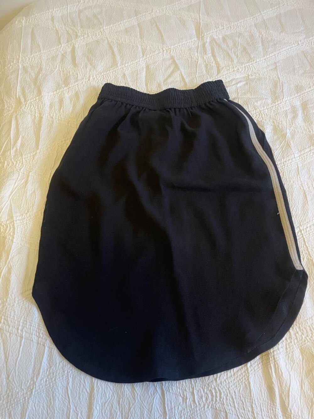 Ganni Black Tuxedo Stripe Pull-On Skirt Size S